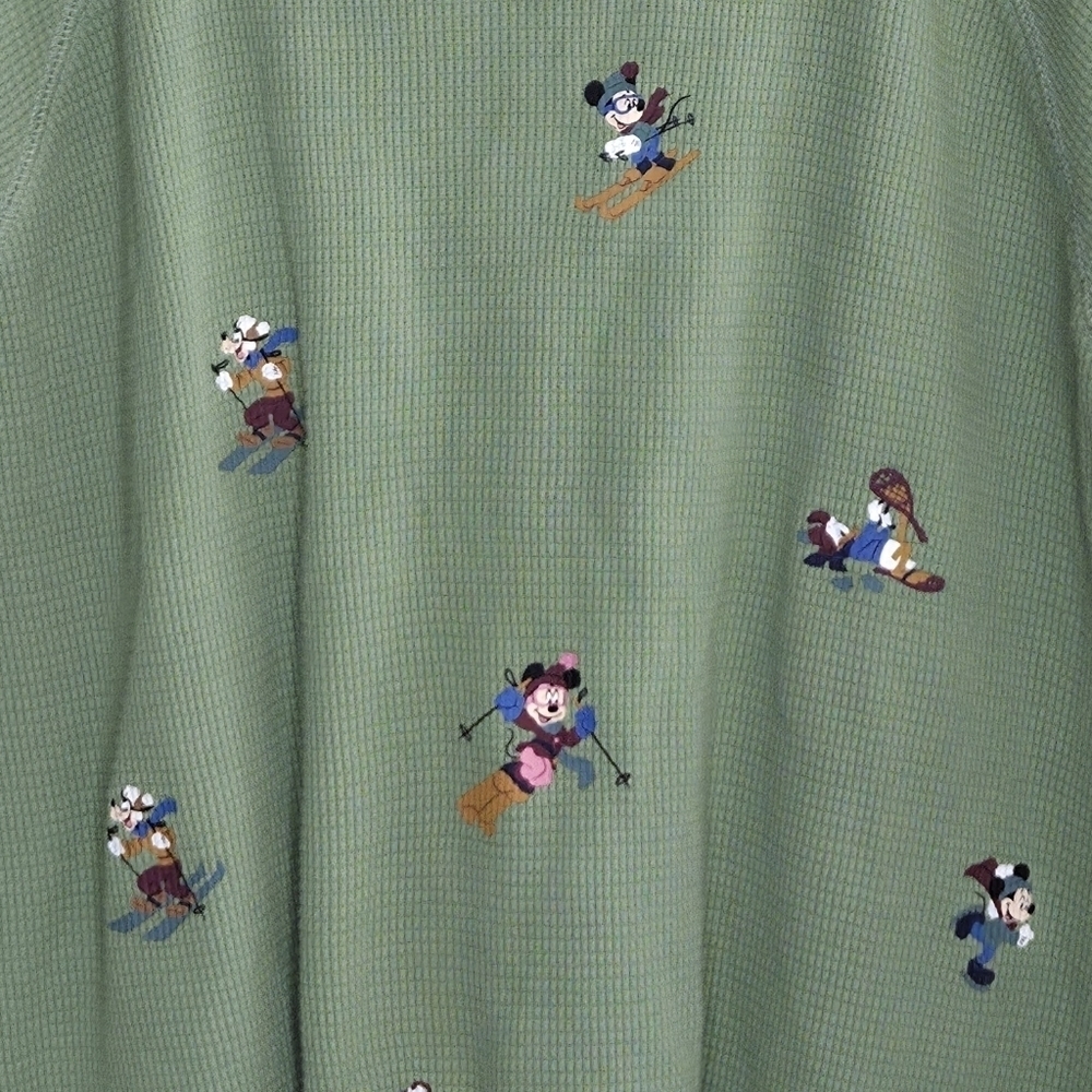 Disney | Mickey Mouse & Friends Holiday Homestead Waffle Turtleneck Size XL - Picture 2 of 7